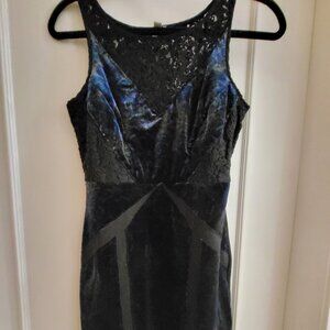 Urban Outfitters Ecote Black Blue Velvet & Lace Mini Dress - Small